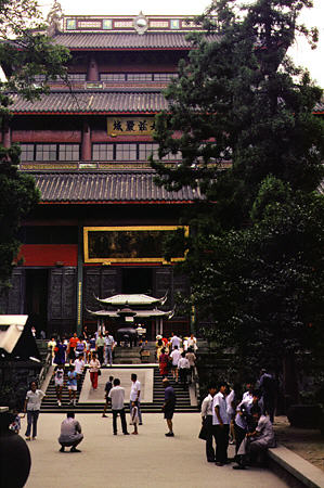 Approaching a Temple in Hangzhou. China.