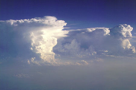 Cloud formations over China.