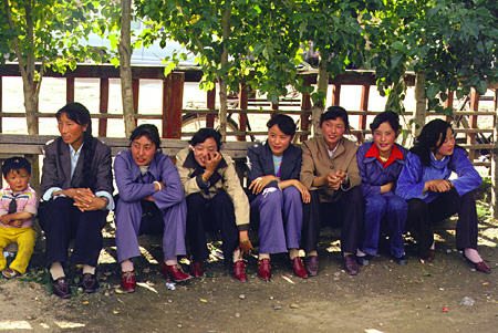 Guests at a wedding in Lhasa, Tibet. China.