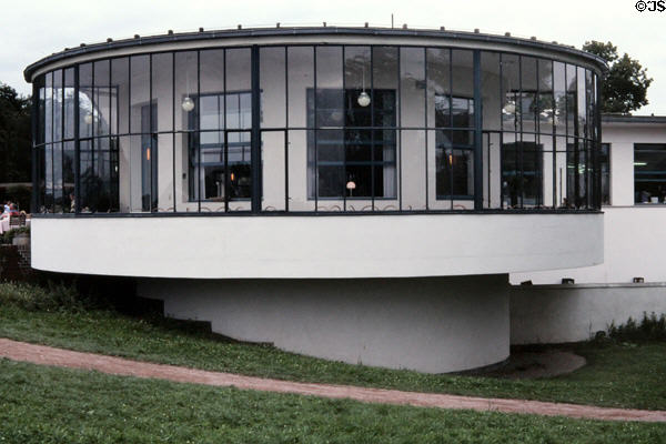 Kornhaus Restaurant on the Elbe (1929-30). Dessau, Germany. Style: Bauhaus. Architect: Karl Fieger.