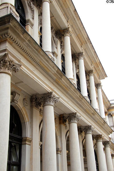 Facade of Börse adjacent Hamburg City Hall. Hamburg, Germany.