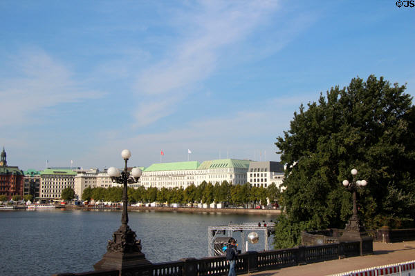 View from promenade around Lake Alster. Hamburg, Germany.