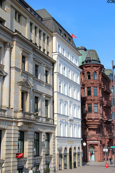 Bucher & Hamburger Hof buildings on Jungfernstieg. Hamburg, Germany.