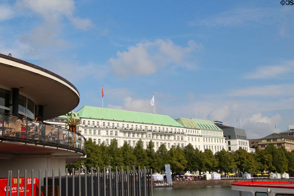 Fairmont Hotel (1897) overlooking Lake Alster. Hamburg, Germany.
