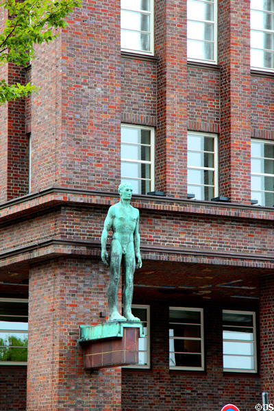 Athletic figure (1920s) on DAG House by Karl Opfermann. Hamburg, Germany.