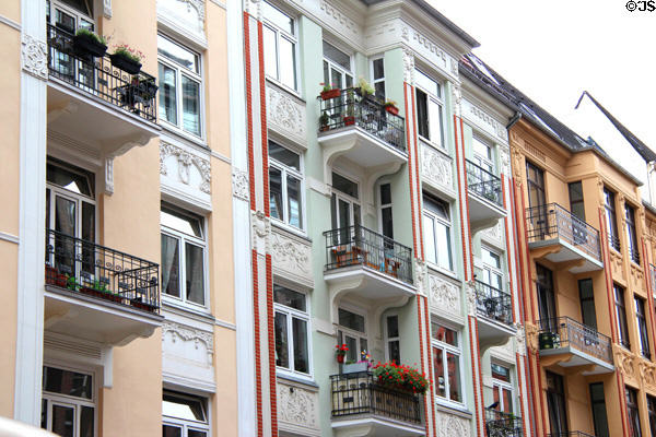 Apartment buildings on Pilatuspool near Johannes-Brahms-Platz. Hamburg, Germany.