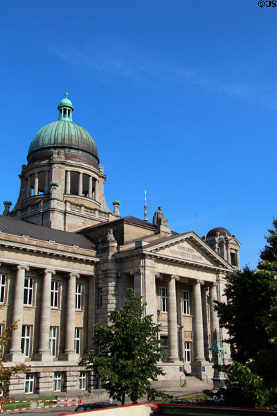 Hanseatic Higher Regional Court building (1912) at Sieveking Platz. Hamburg, Germany.