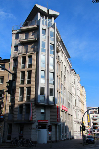 Modern design building near Trinity Church. Hamburg, Germany.