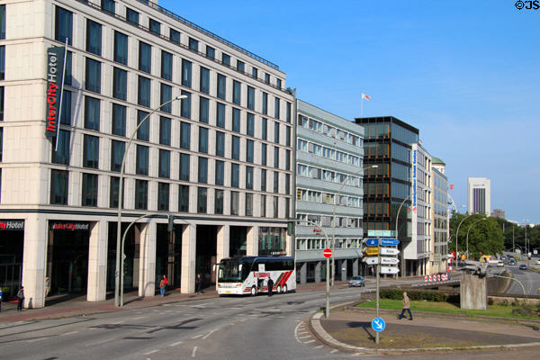 Late 20thC streetscape near Central Rail Station. Hamburg, Germany.