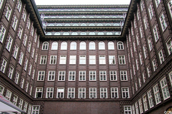Courtyard of Chilehaus. Hamburg, Germany.