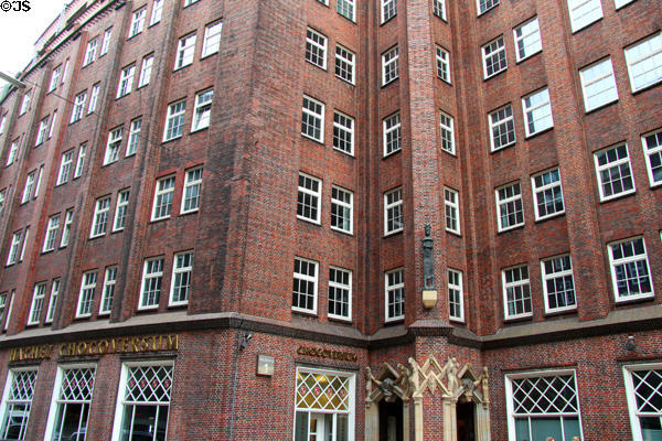 Entranceway to Messberghof. Hamburg, Germany.