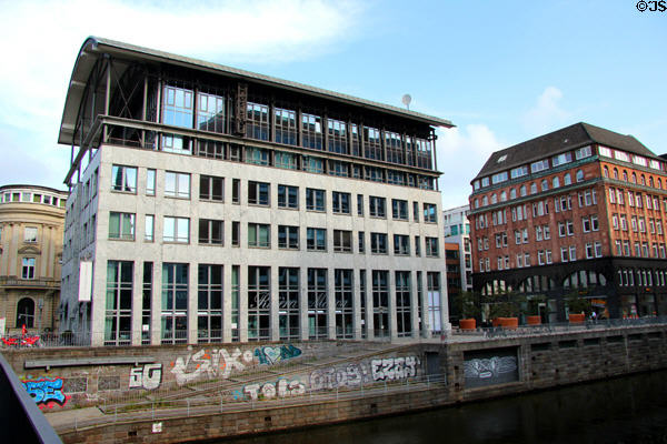 Rivièra Maison building among canals in old town. Hamburg, Germany.