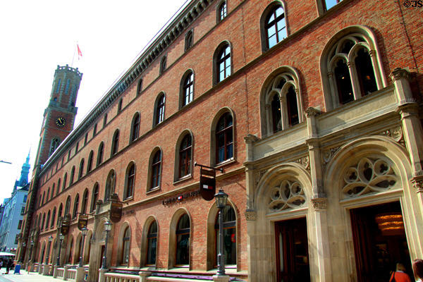 Old post office & tower (1842) now a shopping center near City Hall. Hamburg, Germany. Architect: Alexis de Chateauneuf.