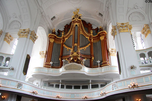 Organ at St Michael's Church. Hamburg, Germany.