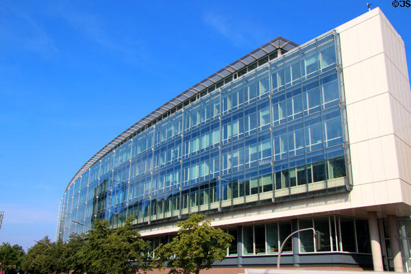 Commercial building across B4 highway from St Michael's Church. Hamburg, Germany.