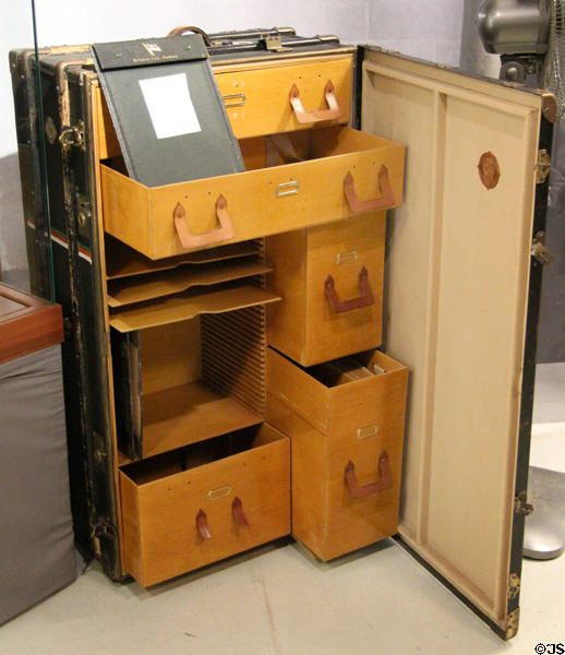 Document trunk (c1920) belonging to Paul Rickmers on board Rickmer Rickmers museum sailing ship. Hamburg, Germany.