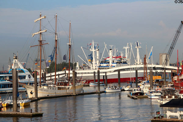 Windjammer Mare Frisium, three masted schooner, used for events and multi-day passenger excursions. Hamburg, Germany.