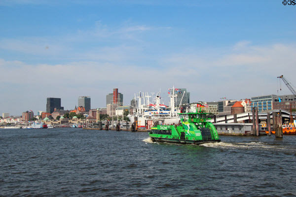 Passenger ferry on Elbe River. Hamburg, Germany.