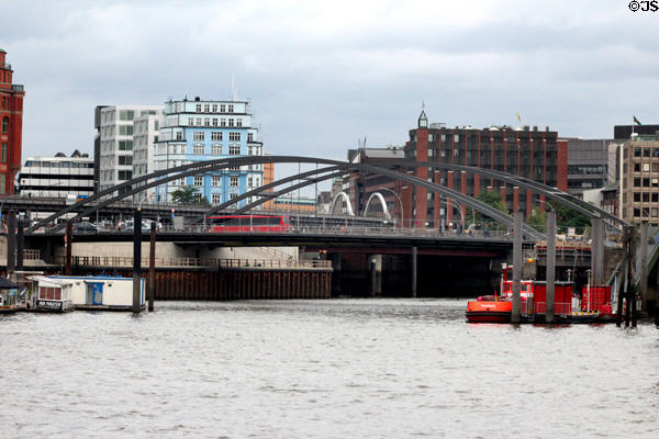 Bridge over Hamburg harbor. Hamburg, Germany.