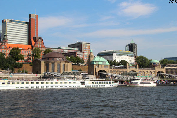 Buildings at St Pauli Pier area. Hamburg, Germany.