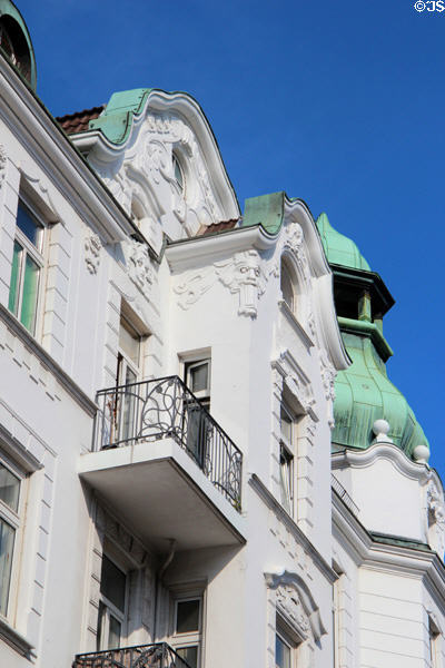 Baroque style building in Reeperbahn. Hamburg, Germany.
