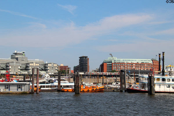 Elbe shoreline east of Hamburg New City. Hamburg, Germany.