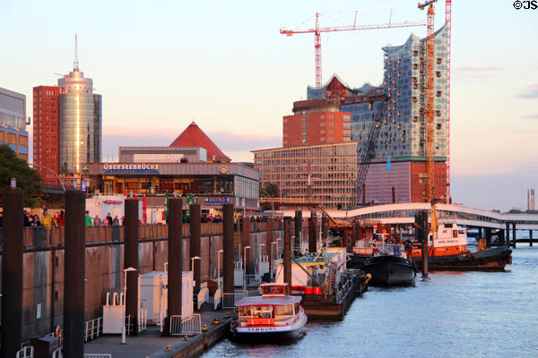 Elbphilharmonie & other modern buildings in HafenCity district. Hamburg, Germany.