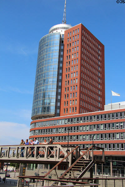 Columbus Haus aka Hanseatic Trade Center Tower (2002) in HafenCity. Hamburg, Germany.