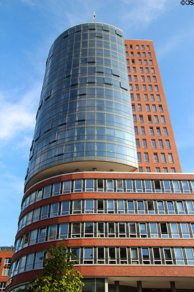 Columbus Haus aka Hanseatic Trade Center Tower (2002) in HafenCity. Hamburg, Germany.