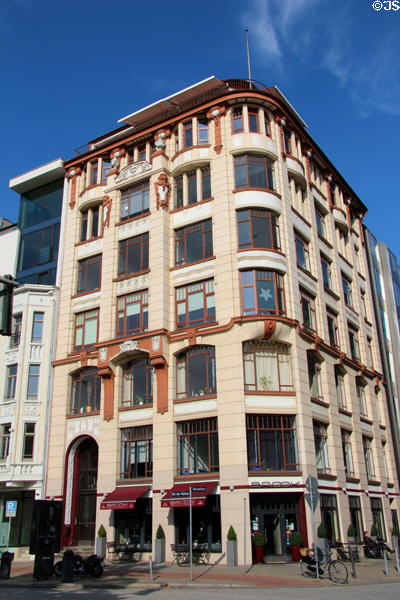 Heritage buildings (Bei den Mühren 91) near St Catherine's Church. Hamburg, Germany.