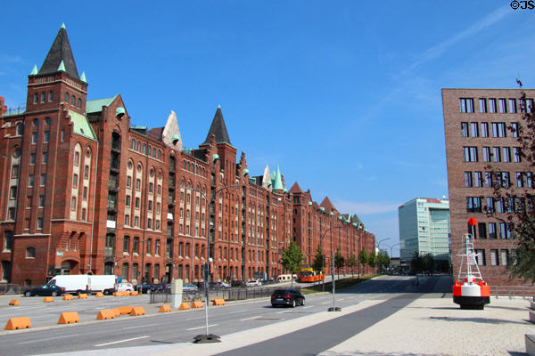 Heritage warehouse (1907) on Brooktorkai. Hamburg, Germany.