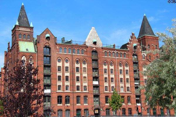 Heritage warehouse (1907) on Brooktorkai. Hamburg, Germany.