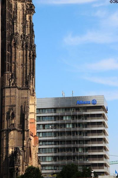St Nikolai Memorial ruins of church destroyed in WWII on Willy-Brandt Strasse. Hamburg, Germany.
