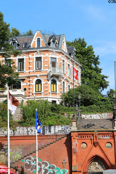 Mansion in 19th-early 20thC style situated on hill in Altona borough. Hamburg, Germany.