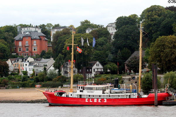 Elbe 3 (1888), built as a light vessel aka lightship, now museum ship providing cruises on the Elbe River at Altona borough. Hamburg, Germany.