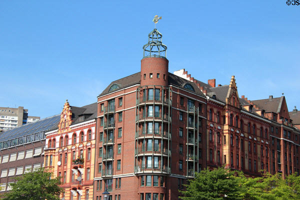 Buildings neighboring Hamburg Fish Market. Hamburg, Germany.