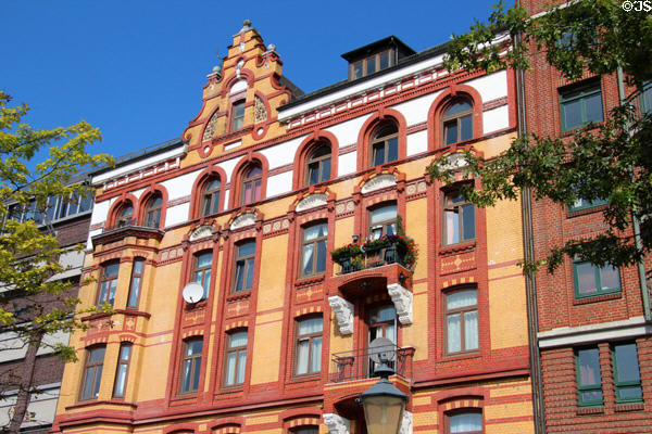 Buildings around Hamburg Fish Market. Hamburg, Germany.