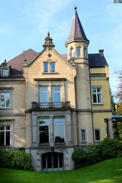 Germanic yellow brick building (1878) along Harvestehuder Weg. Hamburg, Germany.