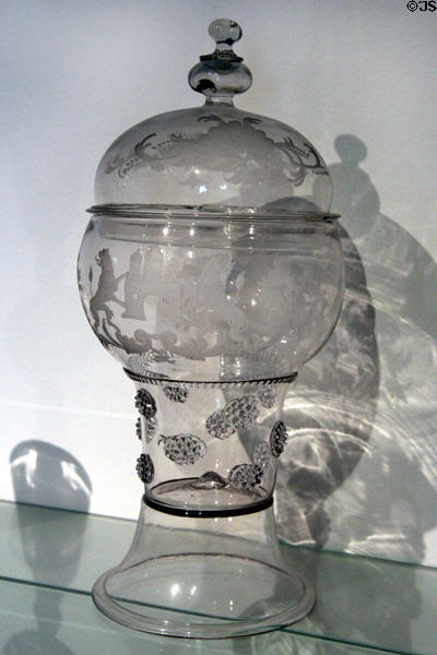 Covered Römer goblet (1710) with Hamburg coat-of-arms at Hamburg History Museum. Hamburg, Germany.