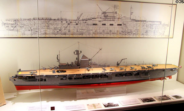 Model of Nazi aircraft carrier "Graf Zeppelin" at International Maritime Museum. Hamburg, Germany.