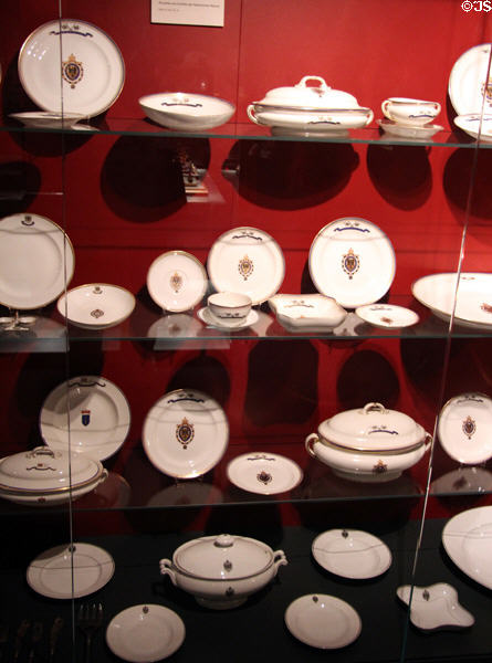 Table service from German Imperial Navy ships (end 19thC - early 20thC) at International Maritime Museum. Hamburg, Germany.