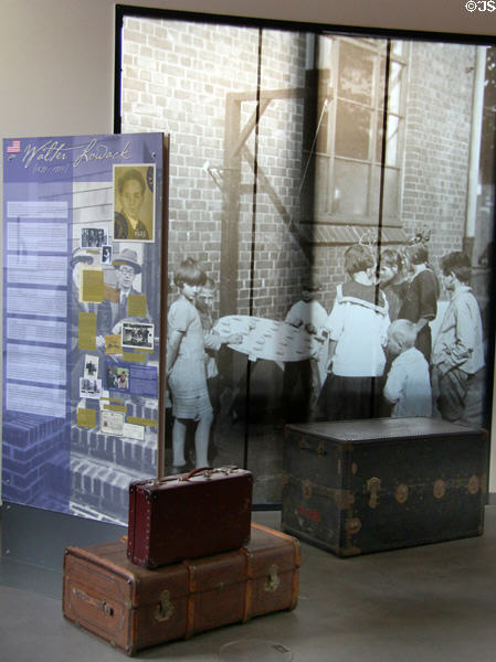 Display about children at Emigration Museum BallinStadt. Hamburg, Germany.