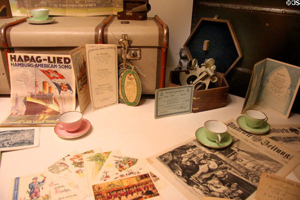 Nautical items of era (early 20thC) at Emigration Museum BallinStadt. Hamburg, Germany.