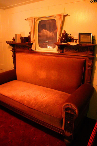 Comfortable living quarters for Second Class passengers at Emigration Museum BallinStadt. Hamburg, Germany.