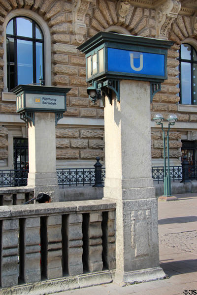 U-Bahn station entrance. Hamburg, Germany.
