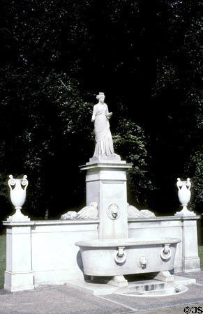 Classical sculpture array in Sanssouci garden. Potsdam, Germany.