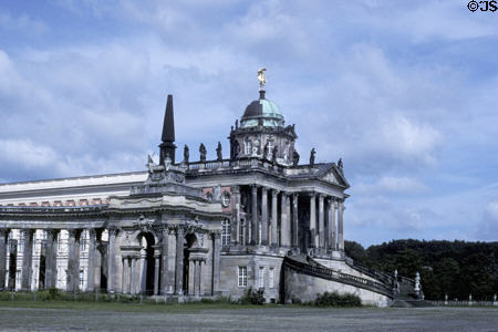 Two Communs of Neues Palais are joined by colonnade. Potsdam, Germany.