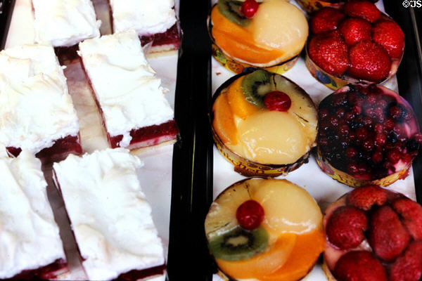 Assortment of treats in pastry shop. Frankfurt am Main, Germany.