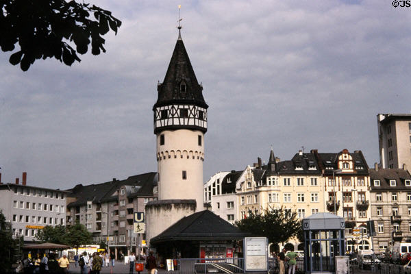 Bockenheimer Warte square & U-bahn entrance near Botanical Gardens. Frankfurt am Main, Germany.