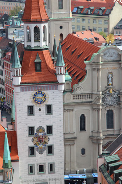 Altes Rathaus tower & Heilig-Geist church. Munich, Germany.